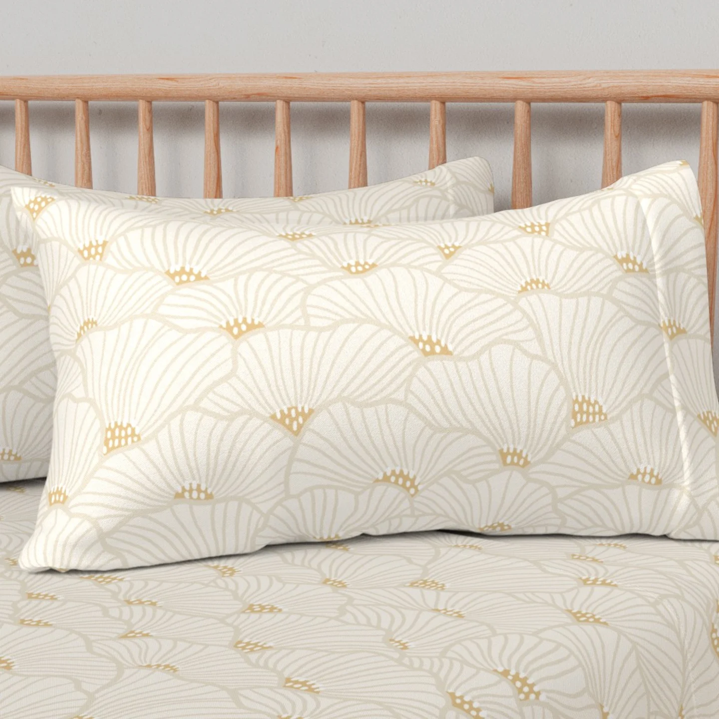 A neutral floral sheet set