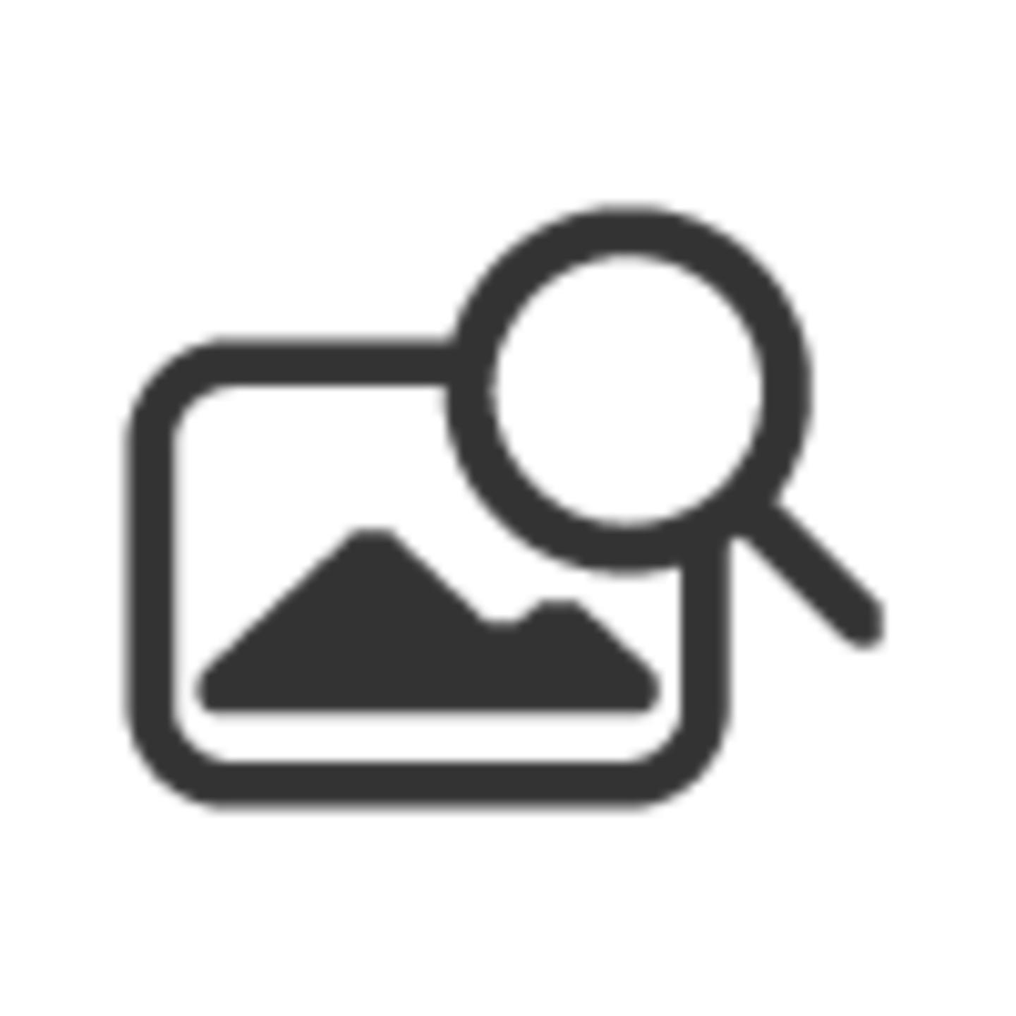 Icon of a picture and a magnifying glass.